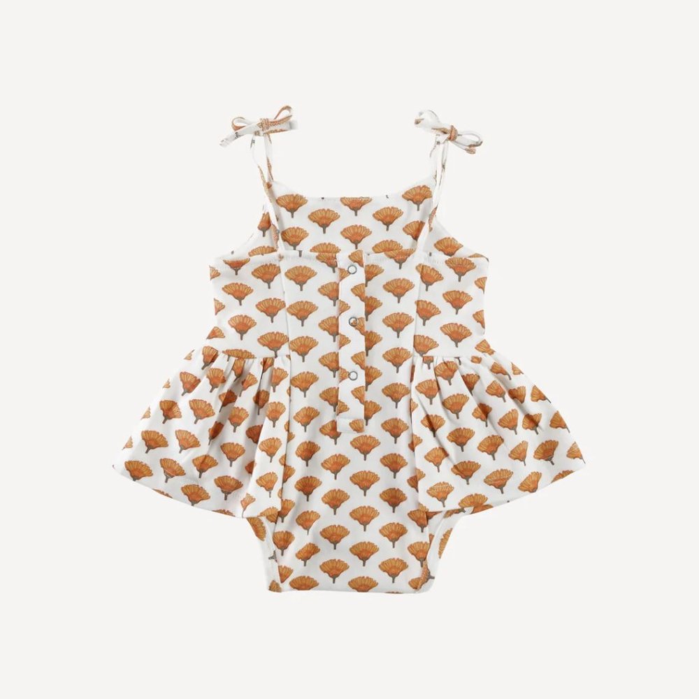 NWT Kate Quinn Spaghetti Tie Ballerina Bubble Marigold 0-3m - Picture 2 of 5